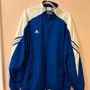 Adidas Men's Royal Blue and White Windbreaker